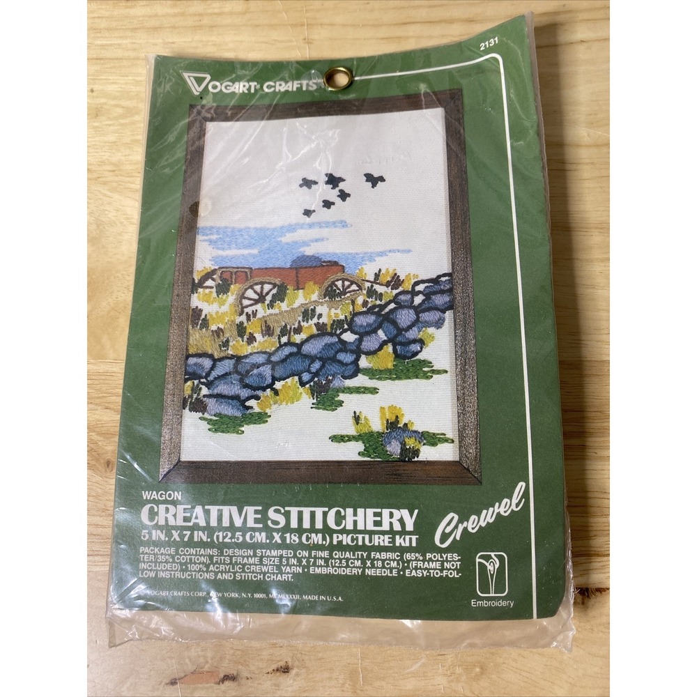 Vintage Creative Stitchery Wagon 2131 Vogart Crafts 5x7